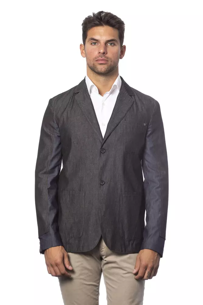 Verri - Gray Cotton Men Blazer