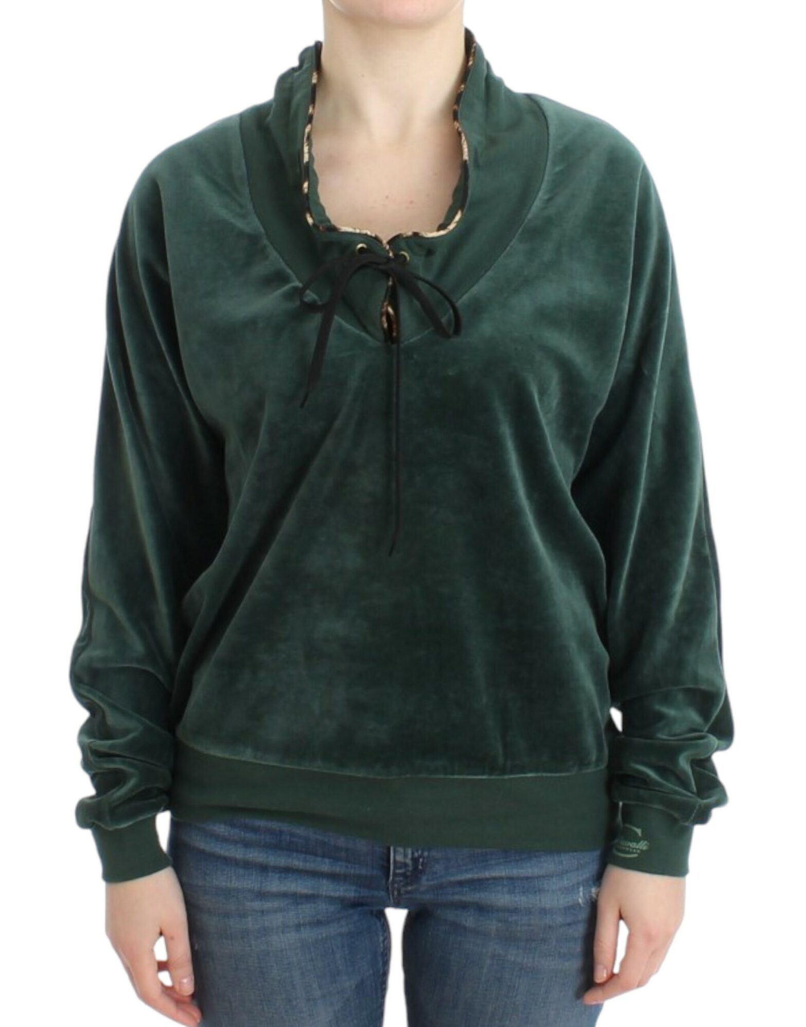 Cavalli - Green velvet cotton sweater