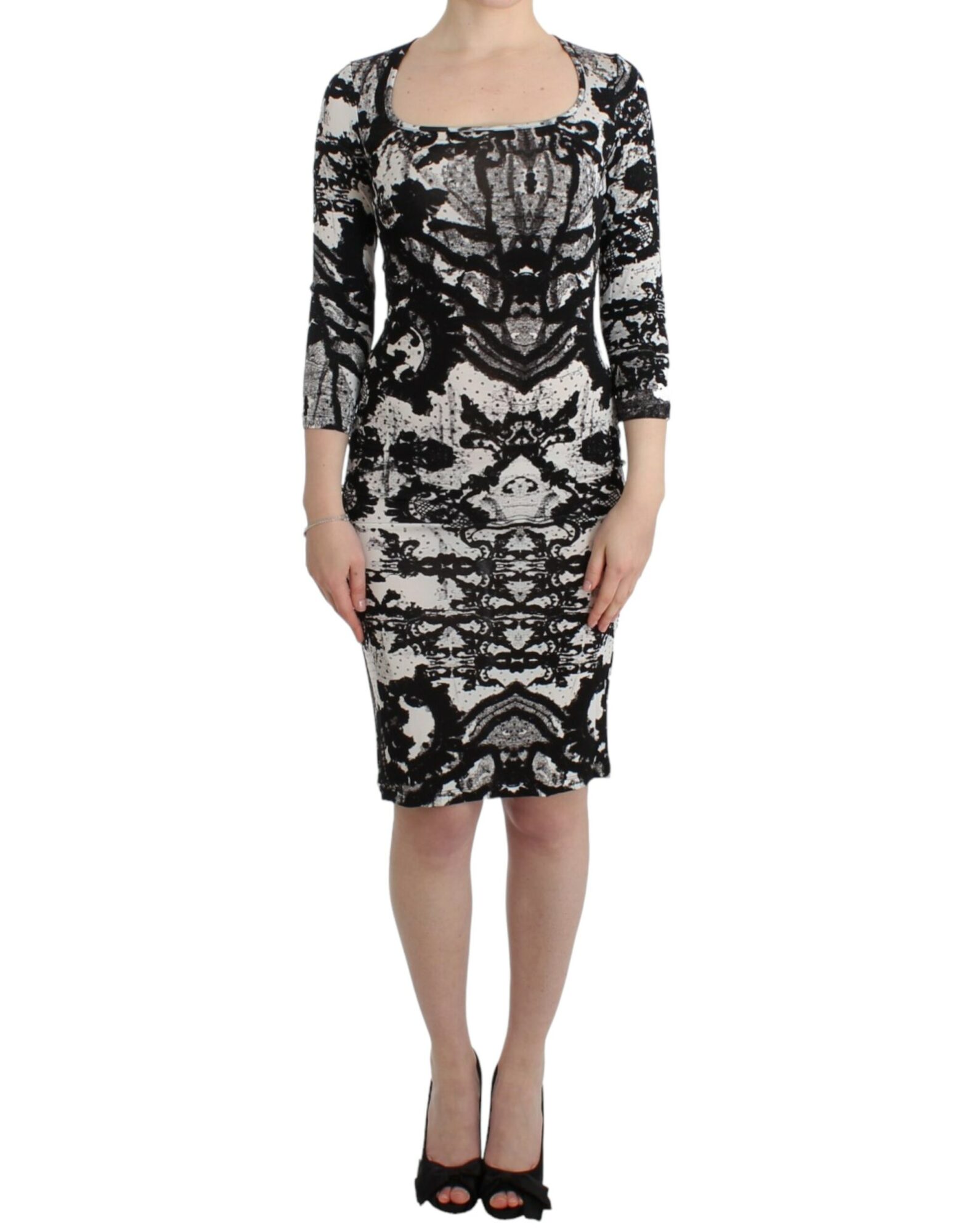 Cavalli - Black Printed Sheath Dress