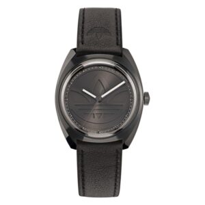 Black Leather Dress Watch