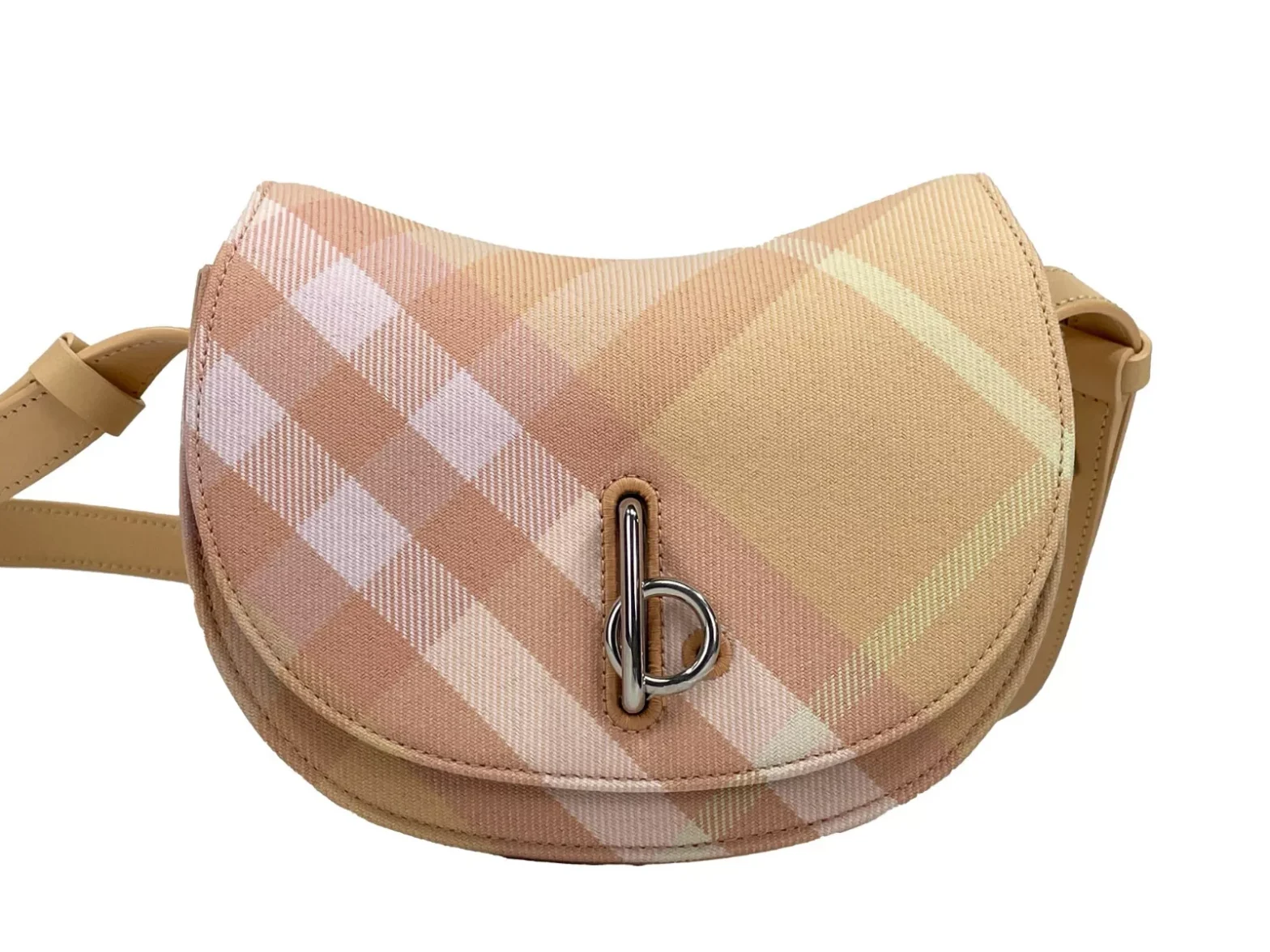 Burberry - Mini Check Rocking Horse Crossbody Bag Purse Peach