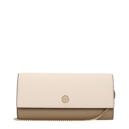 Beige Leather Clutch Bag