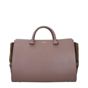 Gray Leather Handbag