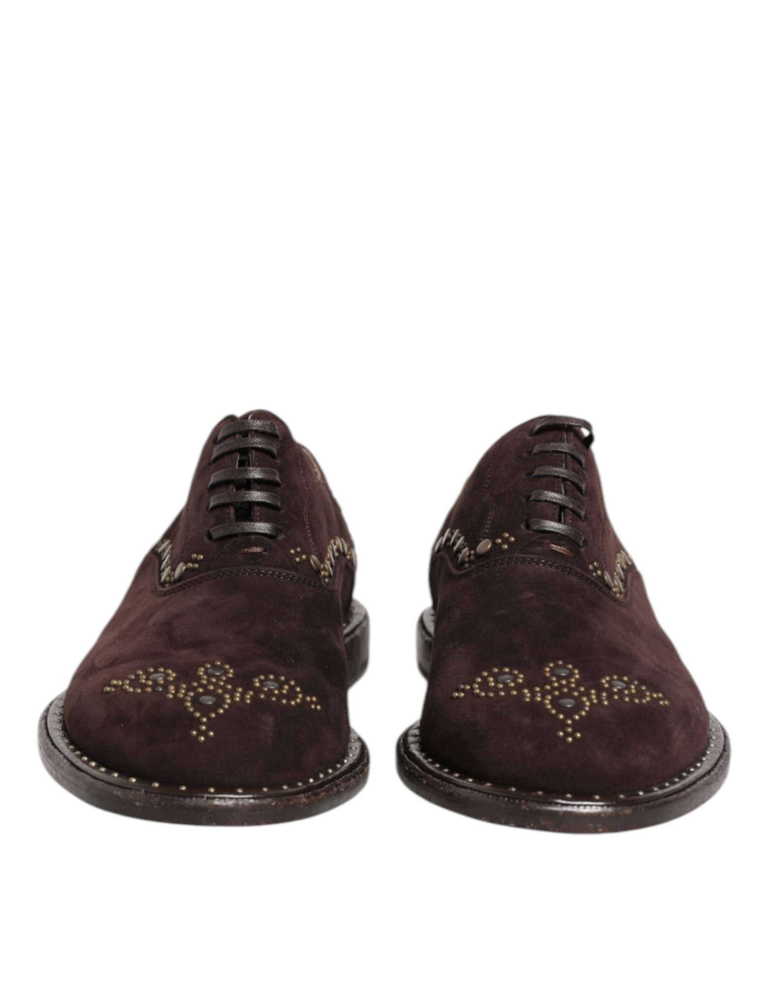 Dolce & Gabbana - Brown Velvet Lace Up Oxford Dress Shoes