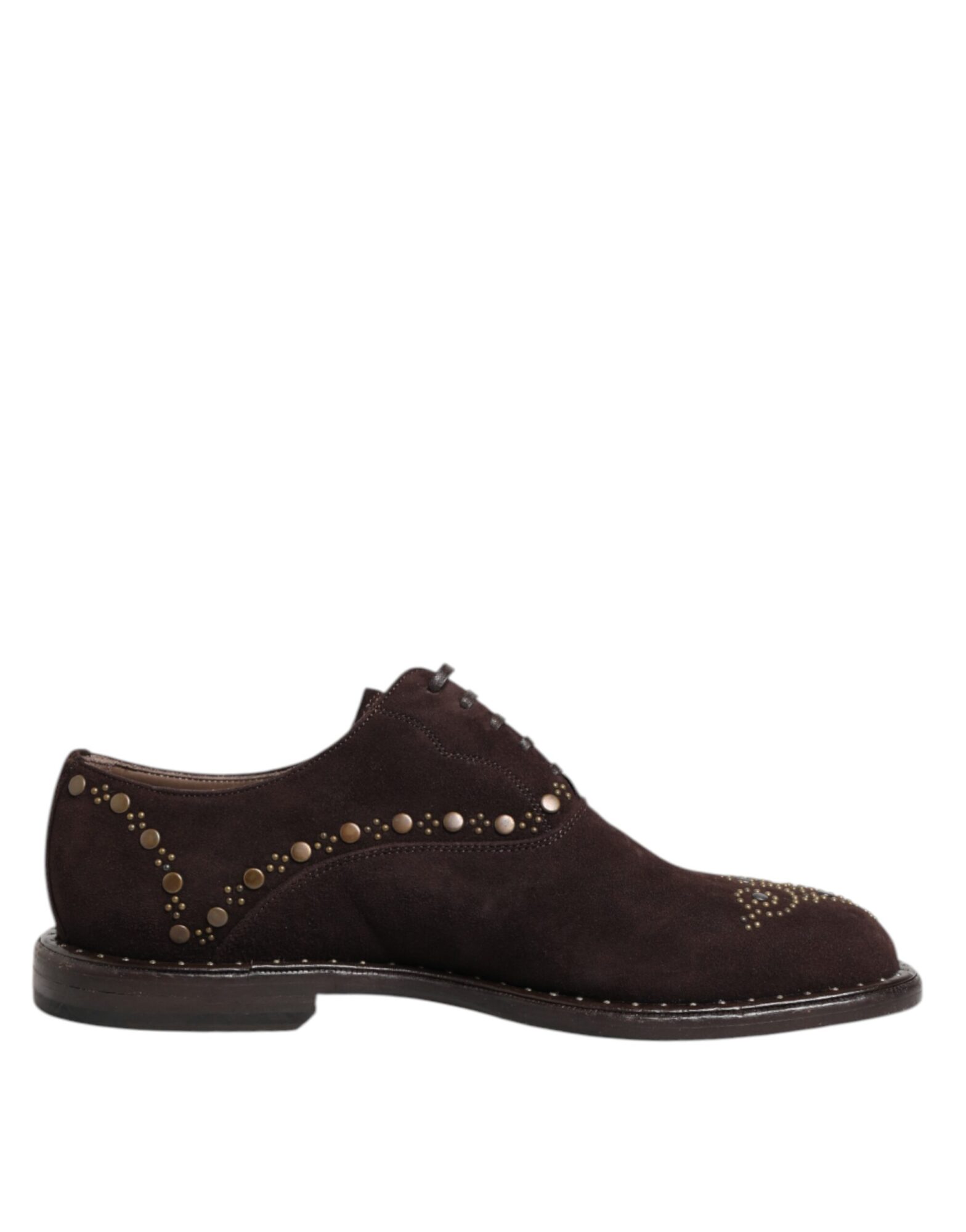 Dolce & Gabbana - Brown Velvet Lace Up Oxford Dress Shoes