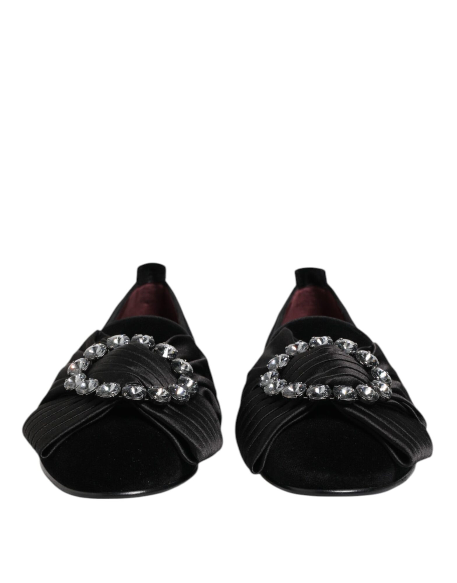 Dolce & Gabbana - Black VATICANO Crystal Ribbon Slip On Shoes