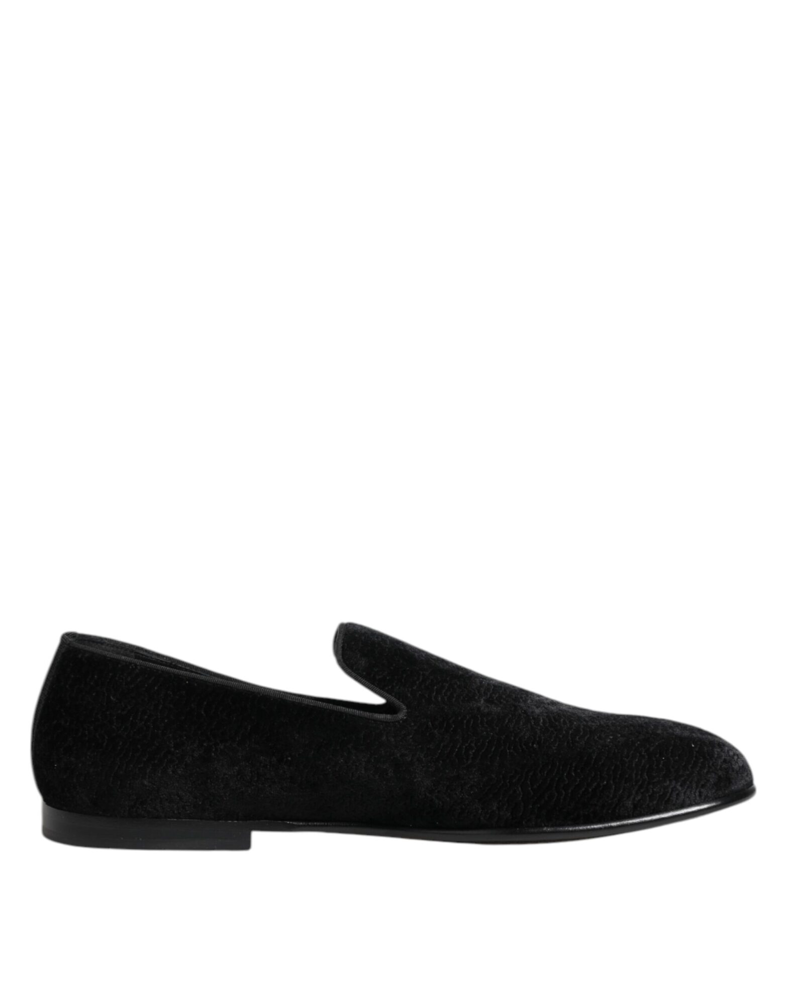 Dolce & Gabbana - Black Jacquard Loafers Formal Men Dress Shoes