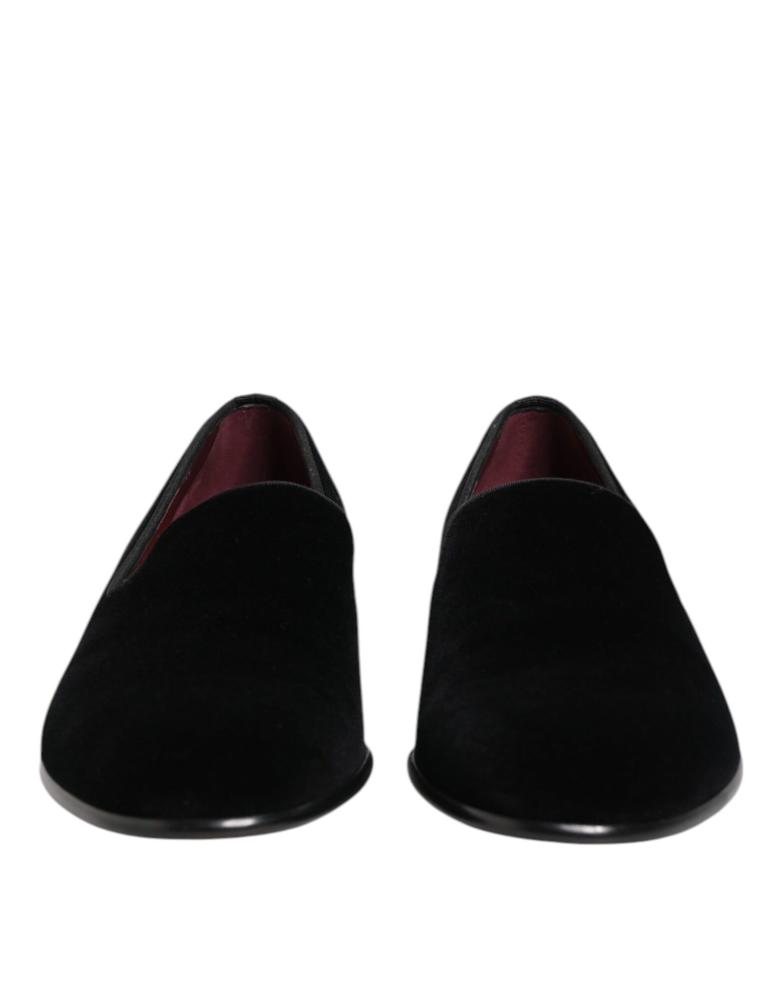 Dolce & Gabbana - Black Velvet Slip On Loafers Men Formal Shoes