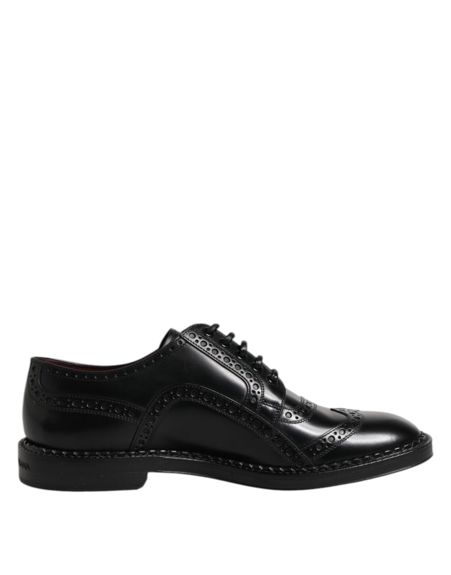 Dolce & Gabbana - Black Leather Lace Up Men Derby Formal Shoes