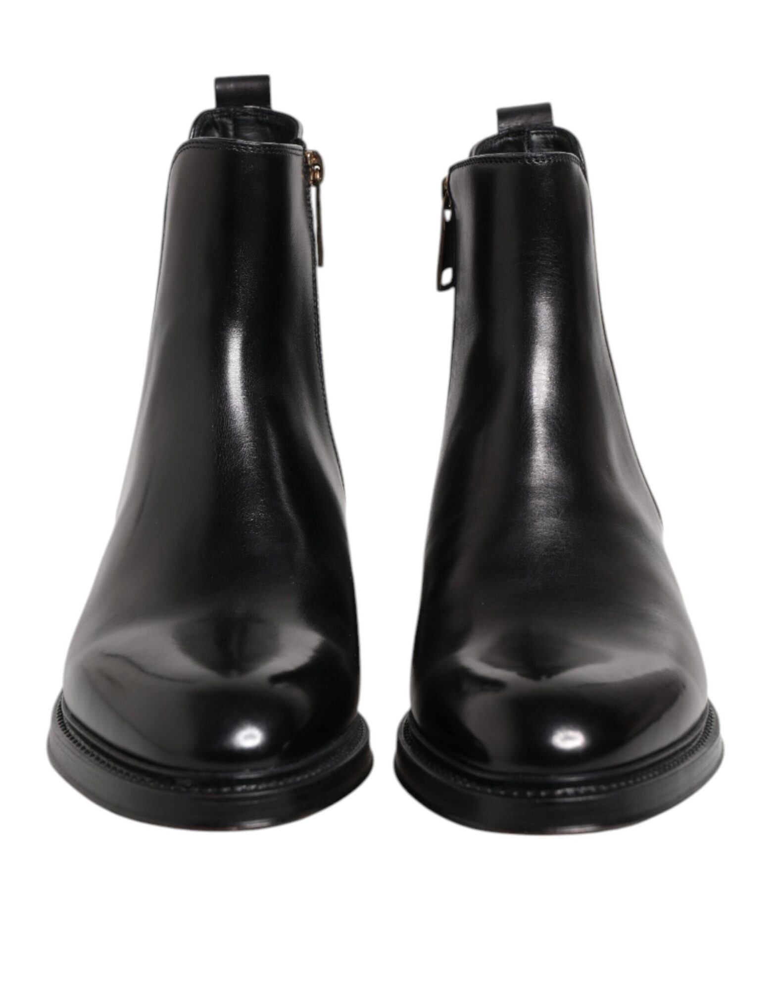Dolce & Gabbana - Black Chelsea Leather Mid Calf Boots Shoes
