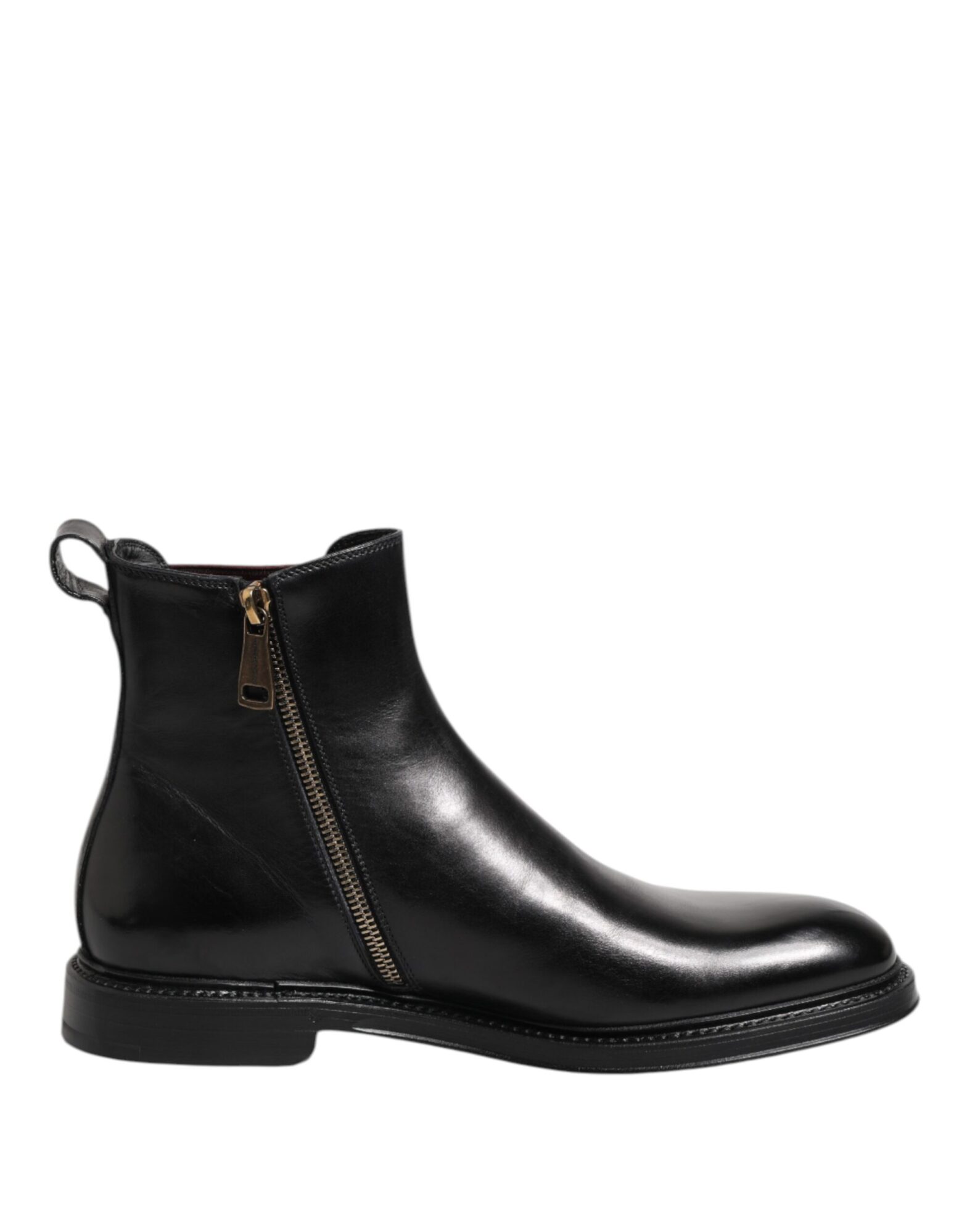 Dolce & Gabbana - Black Chelsea Leather Mid Calf Boots Shoes