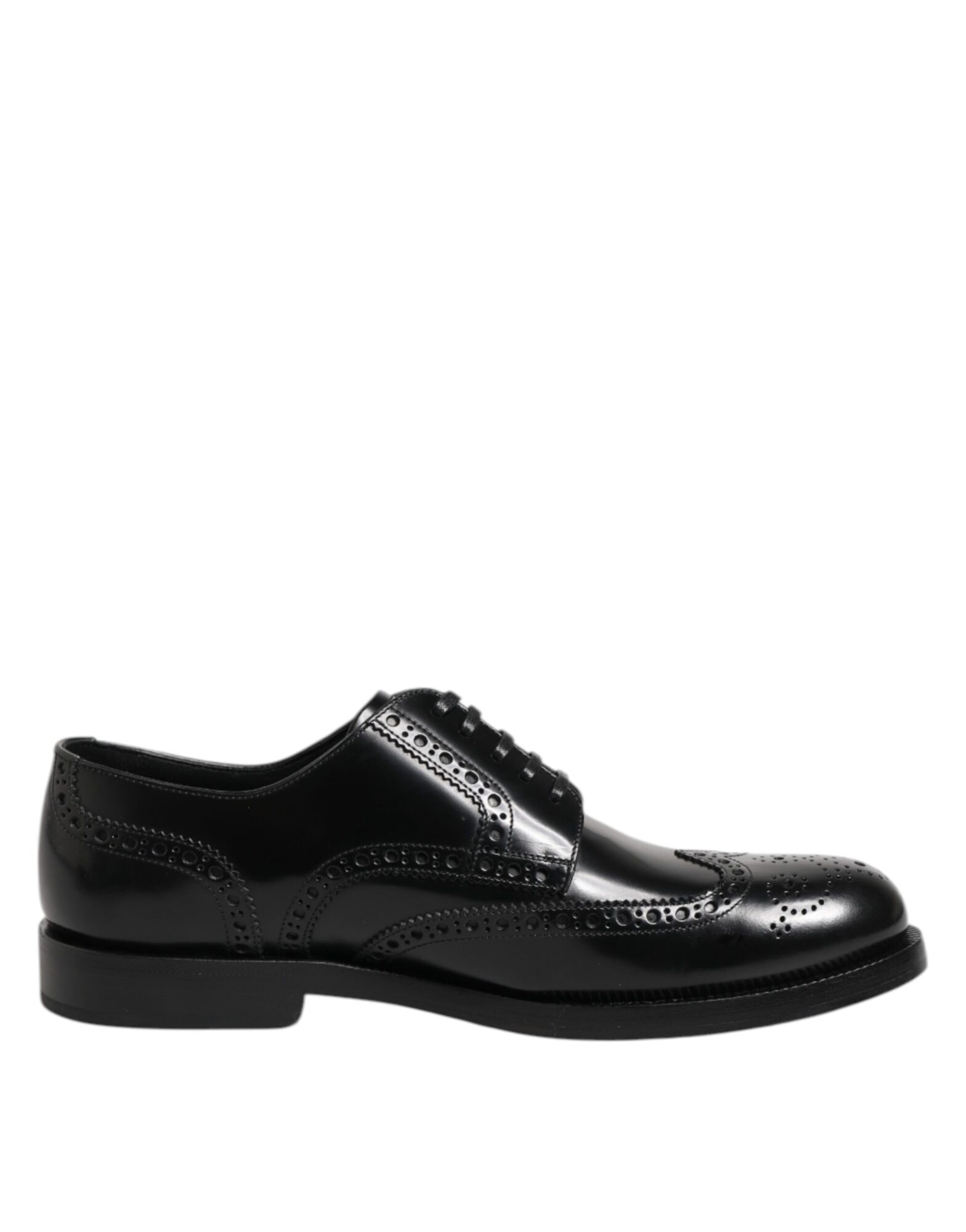 Dolce & Gabbana - Black Leather Derby Wingtip Formal Shoes