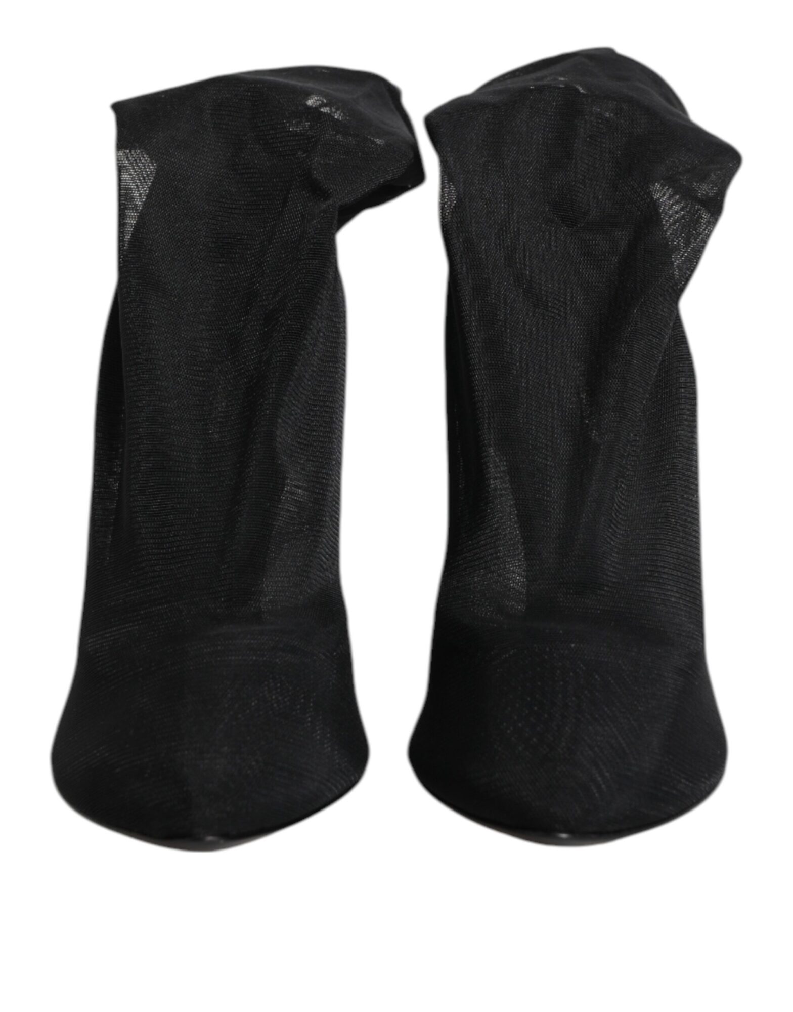 Dolce & Gabbana - Black Silk Stretch Mesh Sock Boots Shoes
