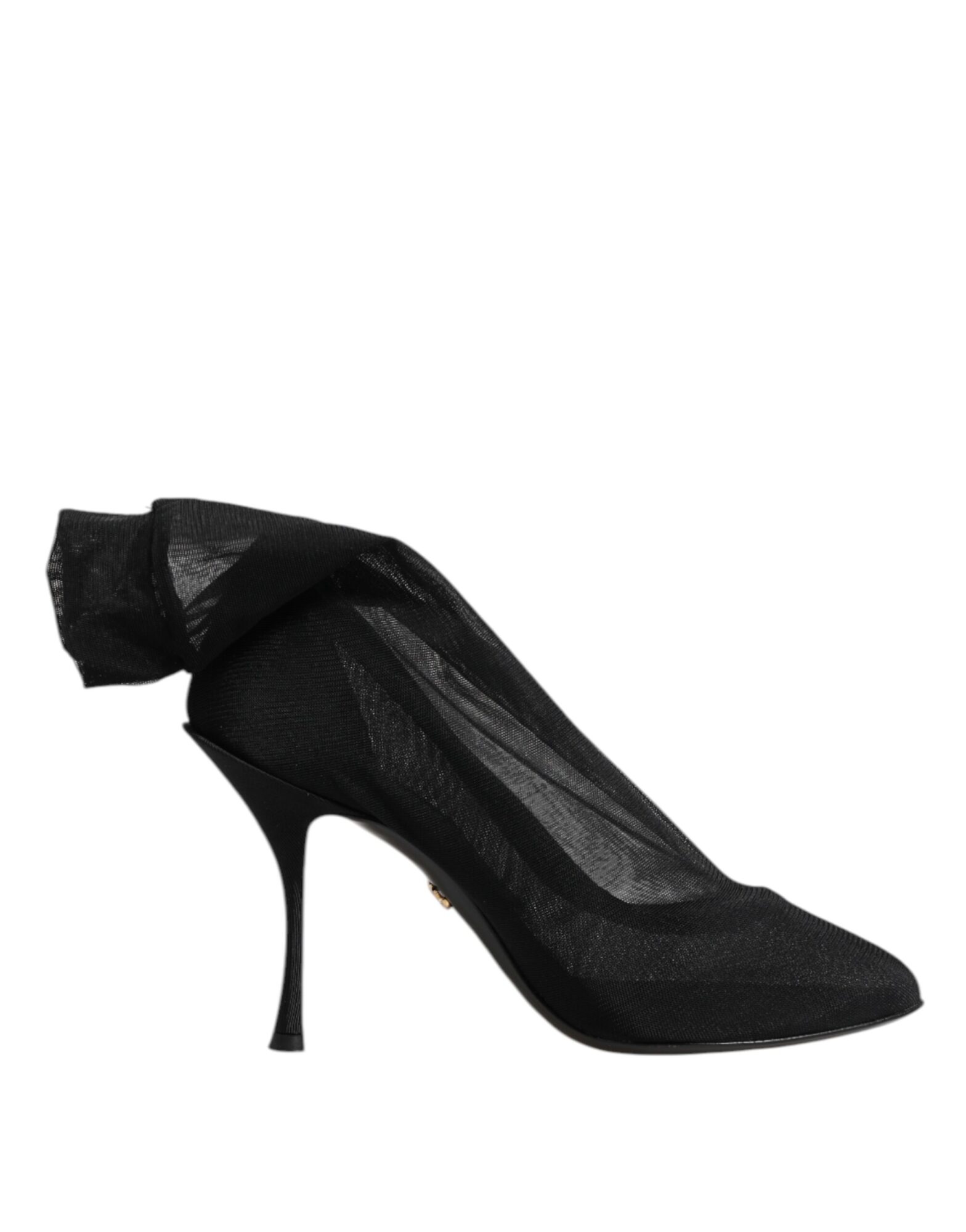 Dolce & Gabbana - Black Silk Stretch Mesh Sock Boots Shoes