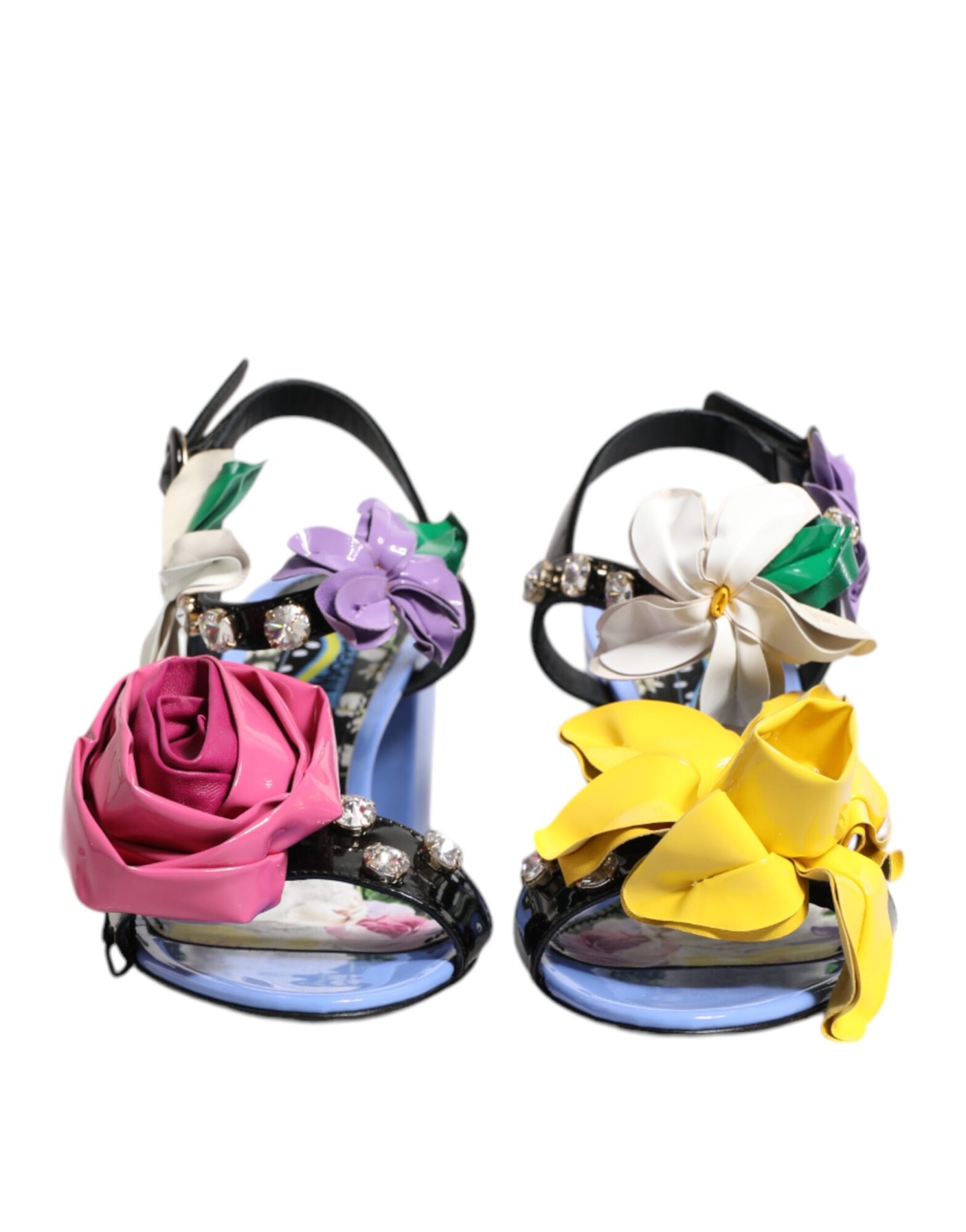 Dolce & Gabbana - Multicolor Floral Crystal KEIRA Sandals Shoes