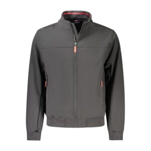 Black Polyester Men Jacket