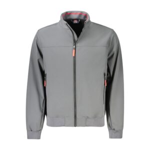 Gray Polyester Men Jacket