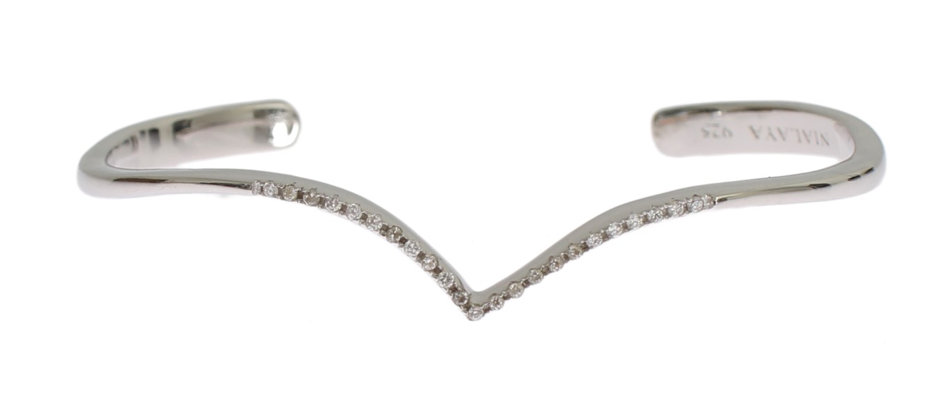 Nialaya - Skyfall CZ 925 Silver Bangle Bracelet