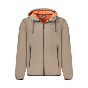 Brown Polyester Men Jacket