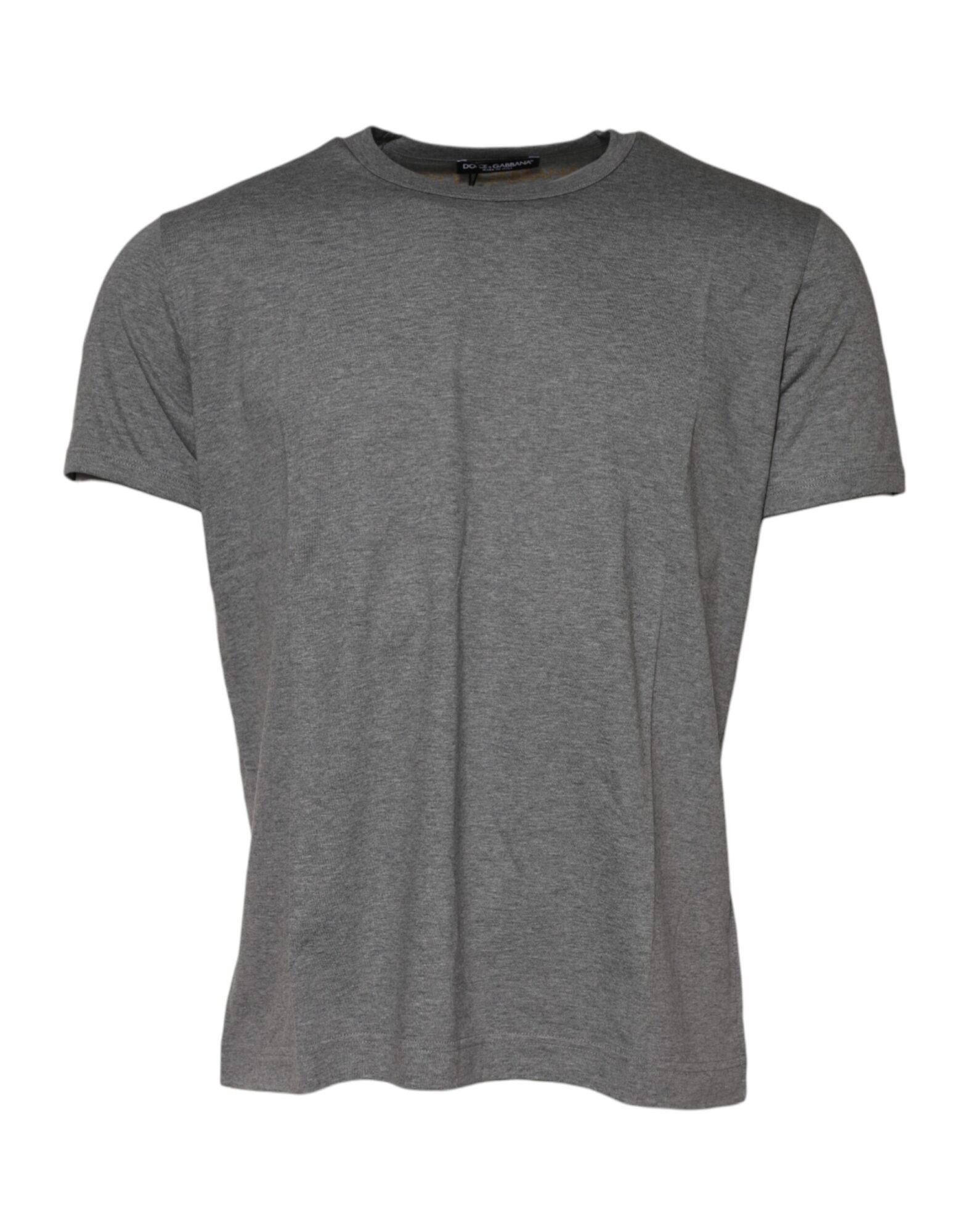 Dolce & Gabbana - Gray Cotton Crew Neck Short Sleeves T-shirt