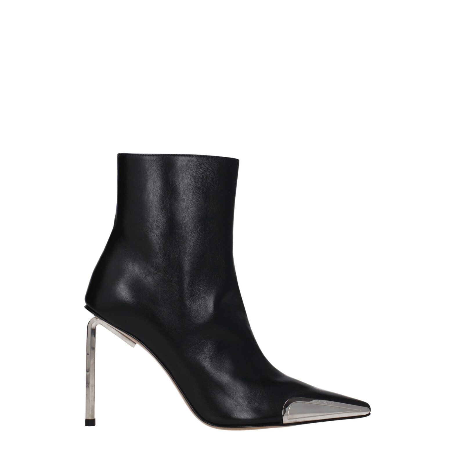 Off-White - Black Leather Ankle Boots