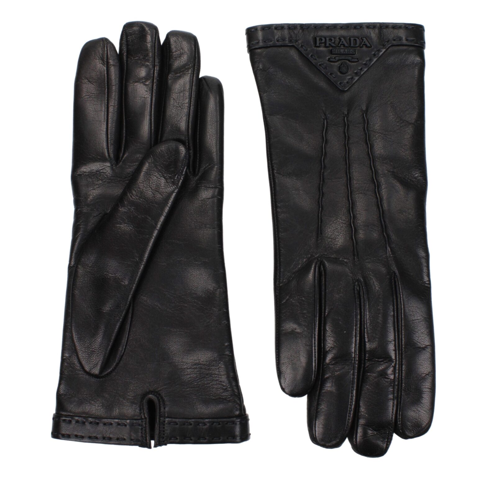 Prada - Black Leather Gloves