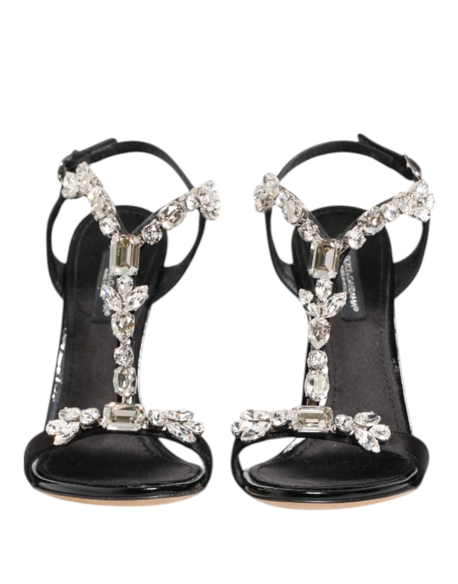 Dolce & Gabbana - Black Keira Crystals Heels Sandals Shoes