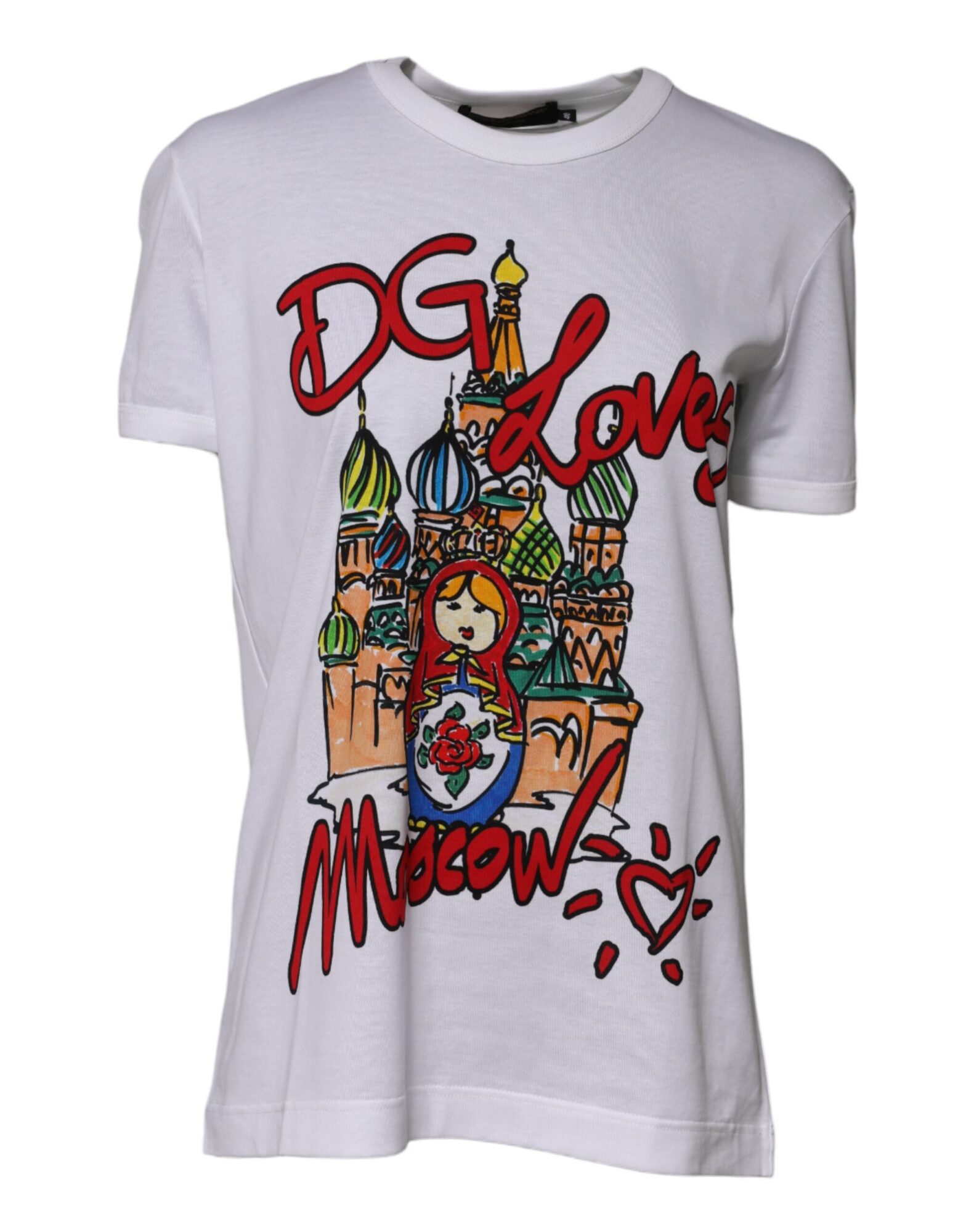 Dolce & Gabbana - White DG Loves Moscow Cotton Crew Neck T-shirt