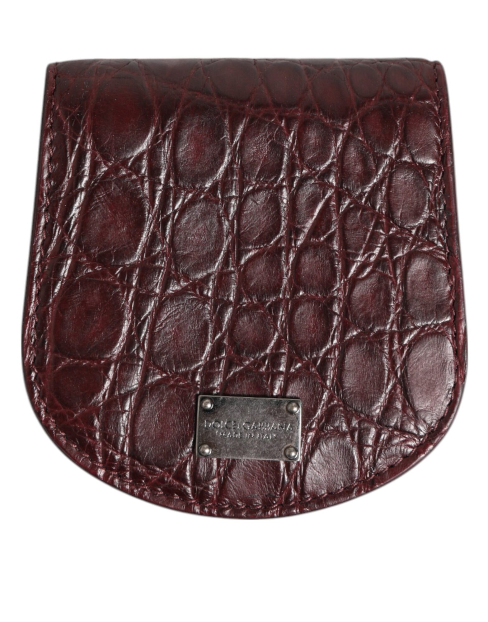 Dolce & Gabbana - Burgundy Exotic Skin Coin Condom Case Holder Pocket Wallet