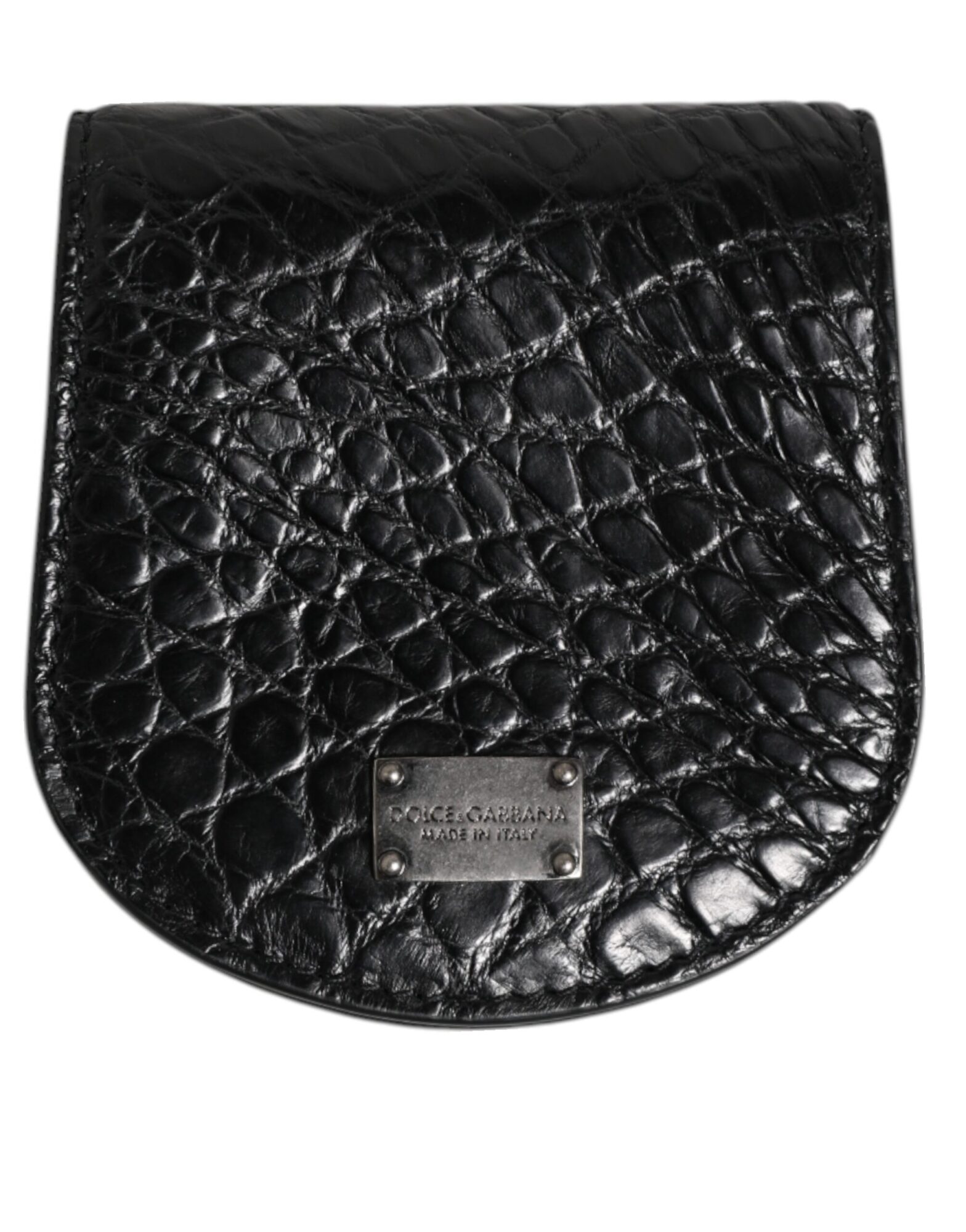 Dolce & Gabbana - Black Exotic Skin Coin Condom Case Holder Pocket Wallet