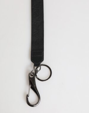 Black Yellow Polyester DG Logo Silver Keychain Keyring
