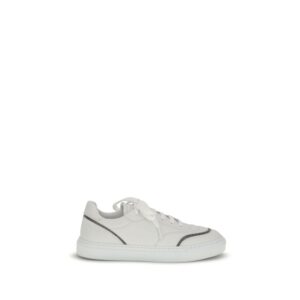 White Calf Leather Bos Taurus Low Top Sneakers