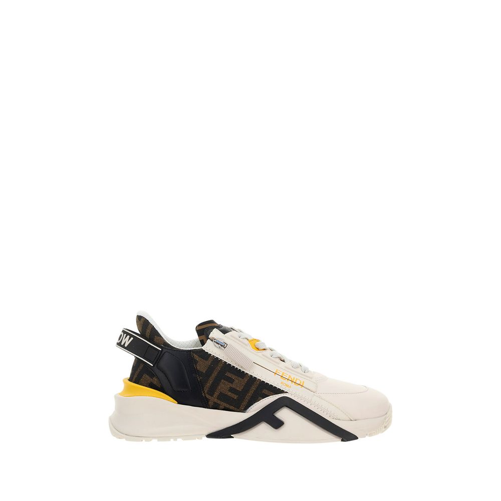 Fendi - White Calf Leather Bos Taurus Athletic Sneakers