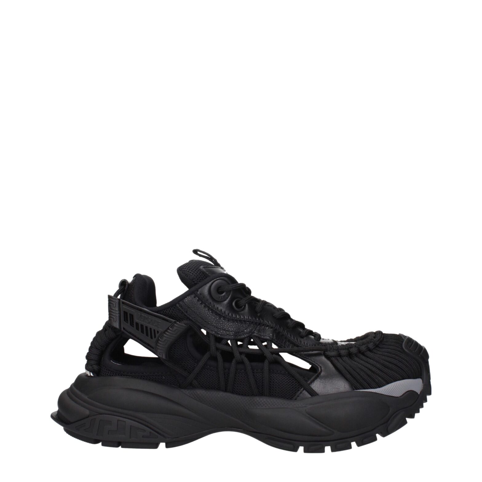 Versace - Black Leather Athletic Sneakers