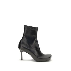 Black Calf Leather Bos Taurus Ankle Boots