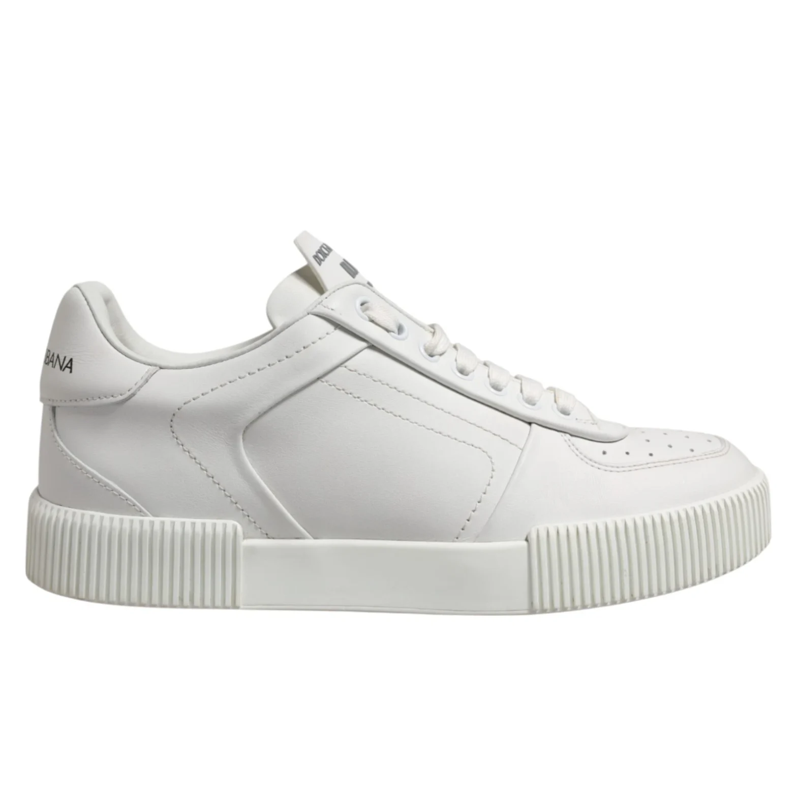 Dolce & Gabbana - White Miami Leather Low Top Men Sneakers Shoes
