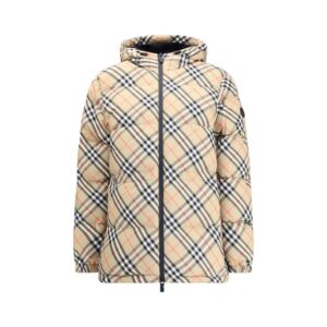 Beige Polyester Full-Length Jacket
