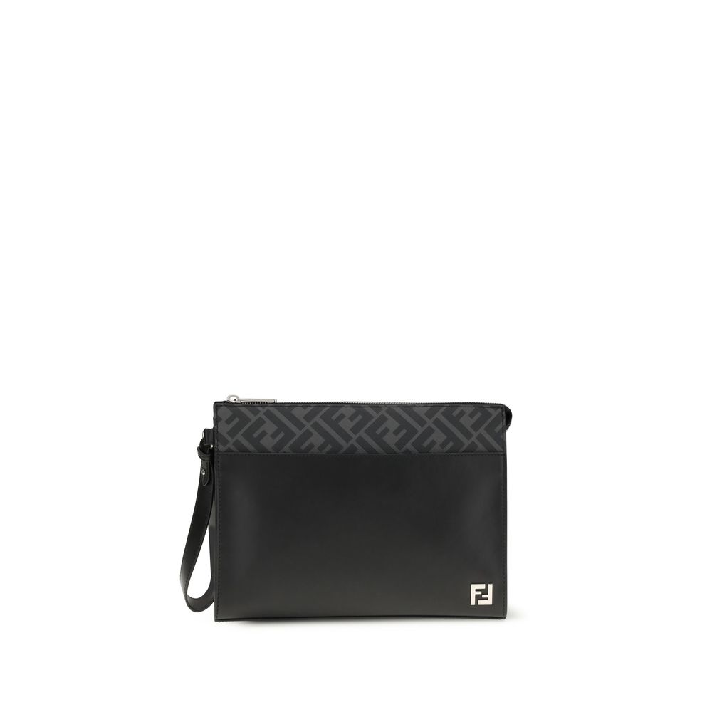 Fendi - Leather FF canvas Pouch