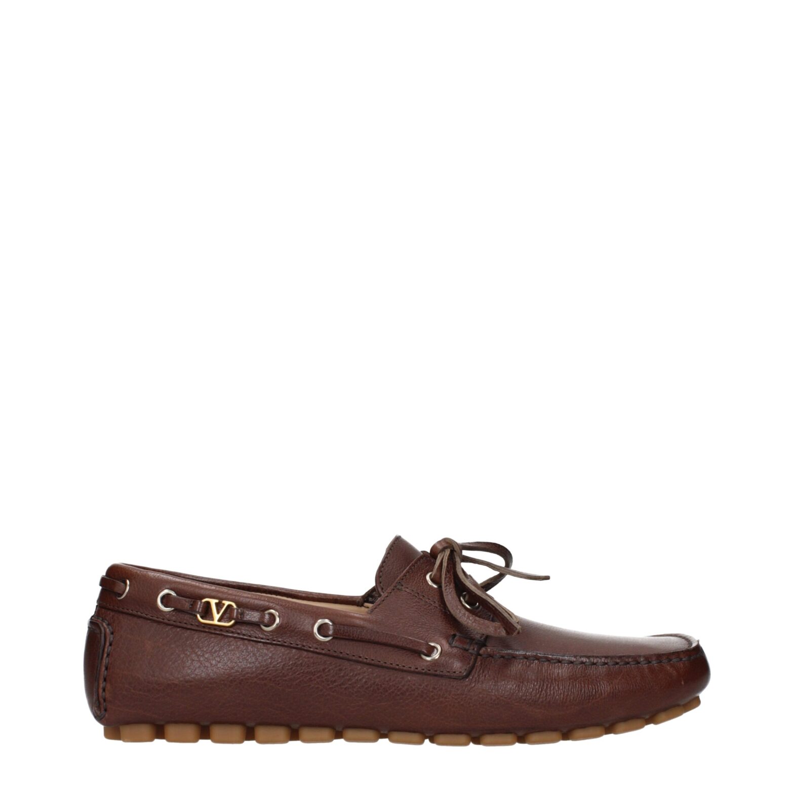 Valentino Garavani - Brown Leather Slip-On Loafers