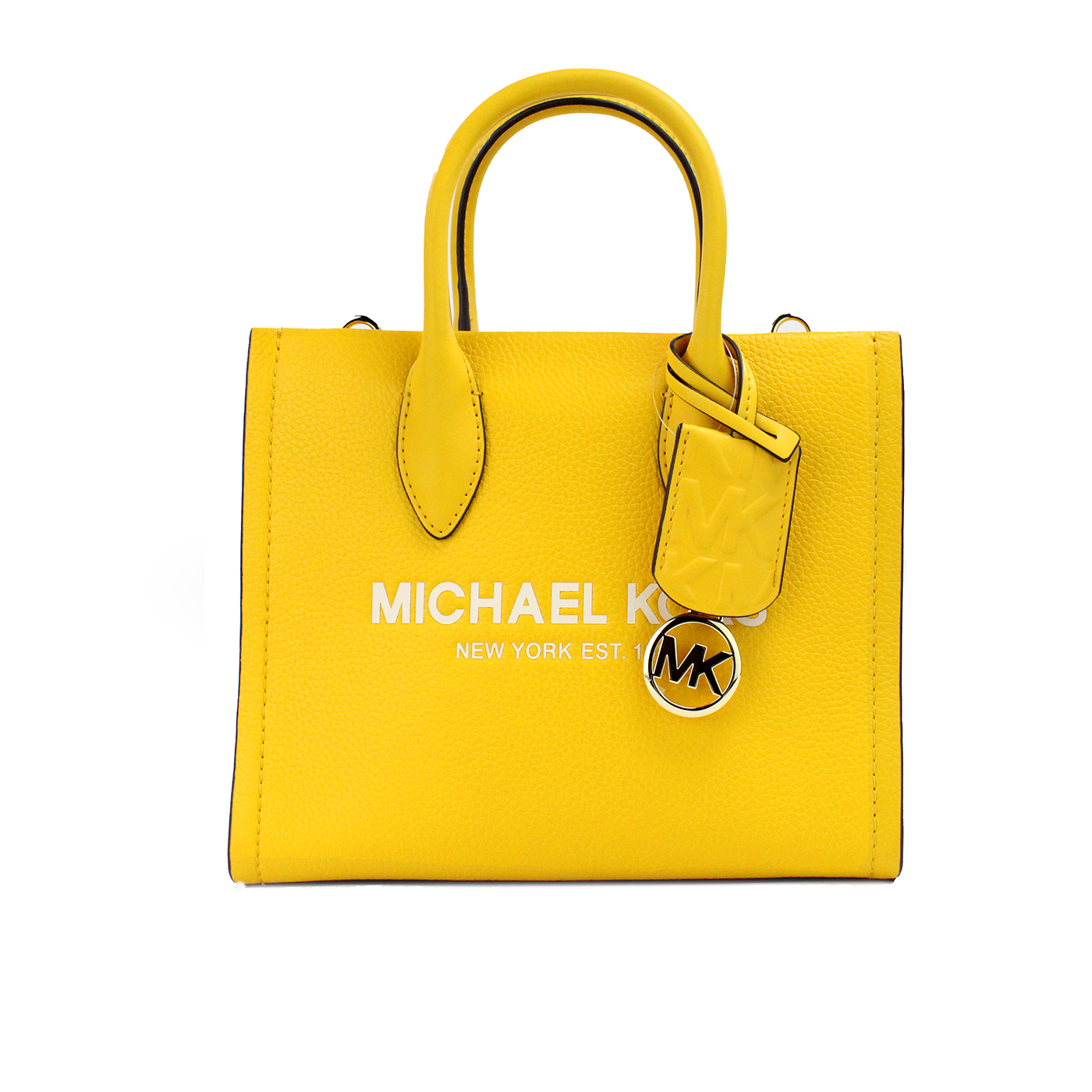 Michael Kors - Mirella Small Jasmine Yellow Leather Top Zip Shopper Tote Bag