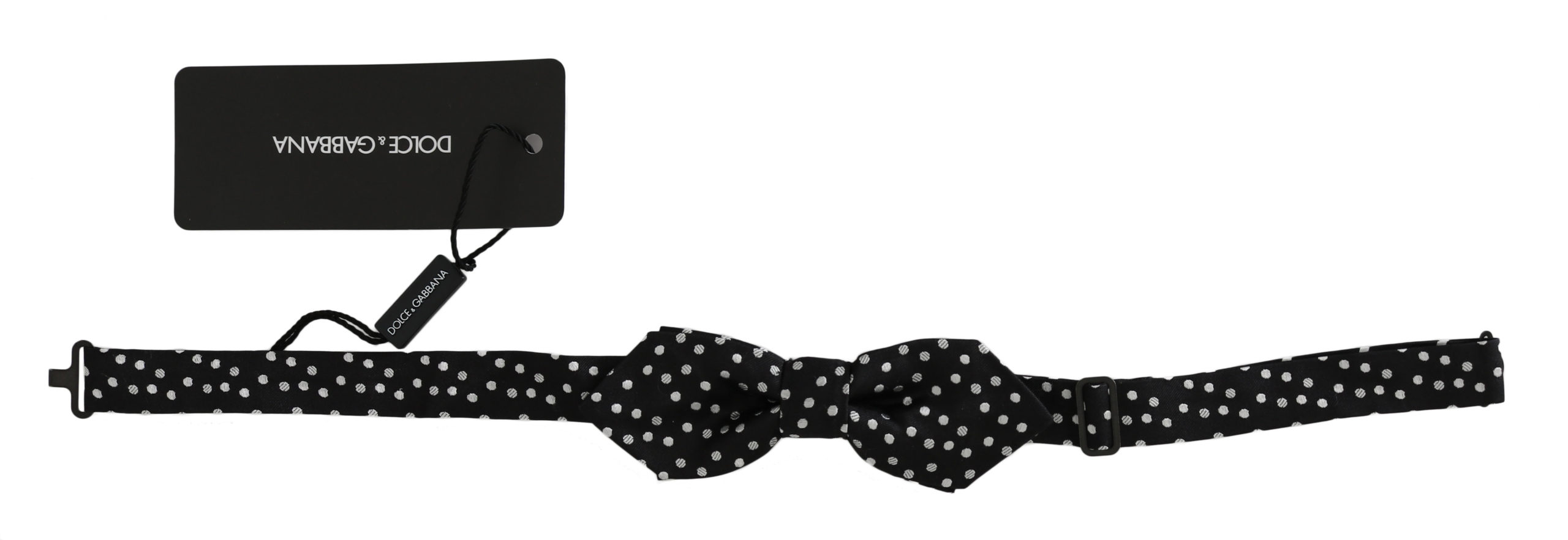 Dolce & Gabbana - Black Polka Dots Silk Adjustable Neck Papillon Men Bow Tie