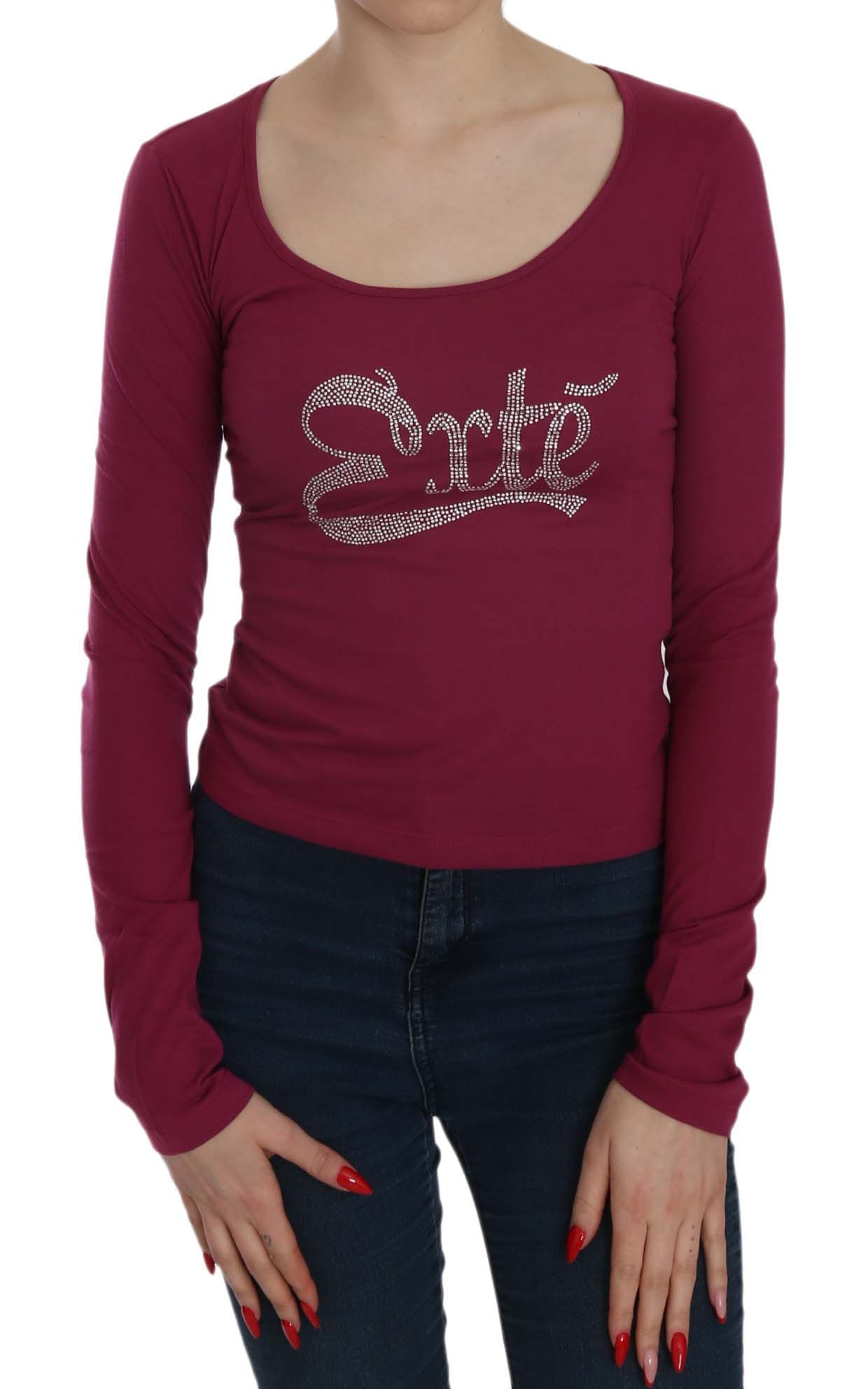 Exte - Crystal Embellished Long Sleeve Casual Top