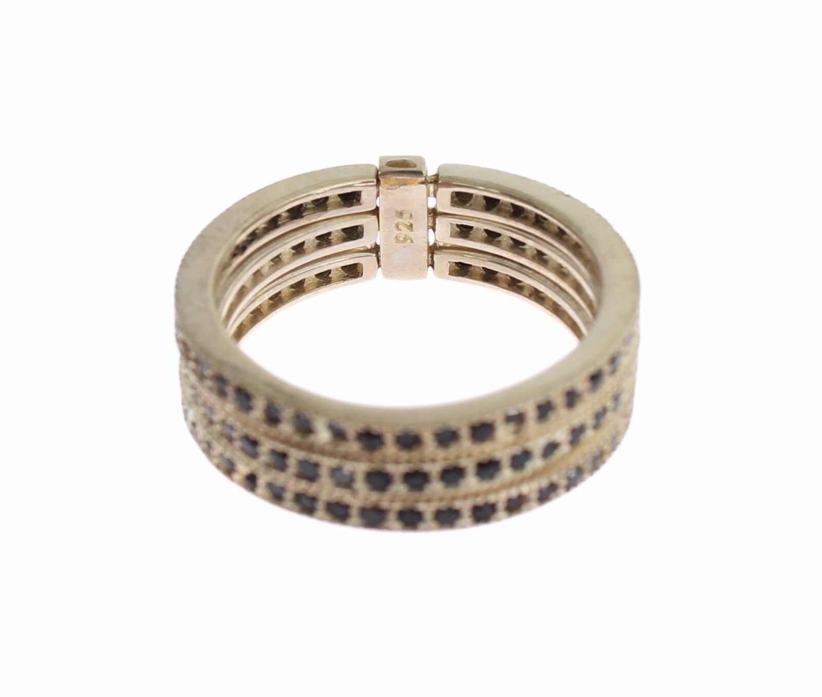 Nialaya - Black CZ 925 Sterling Silver Womens Ring