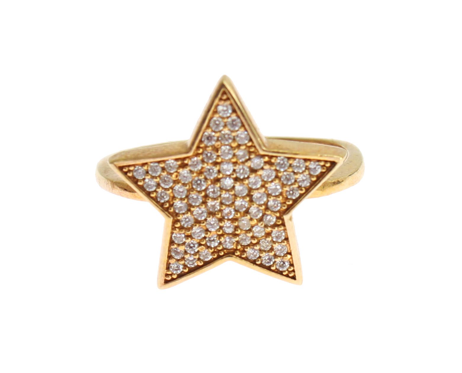 Nialaya - Star Gold 925 Silver Womens Clear Ring