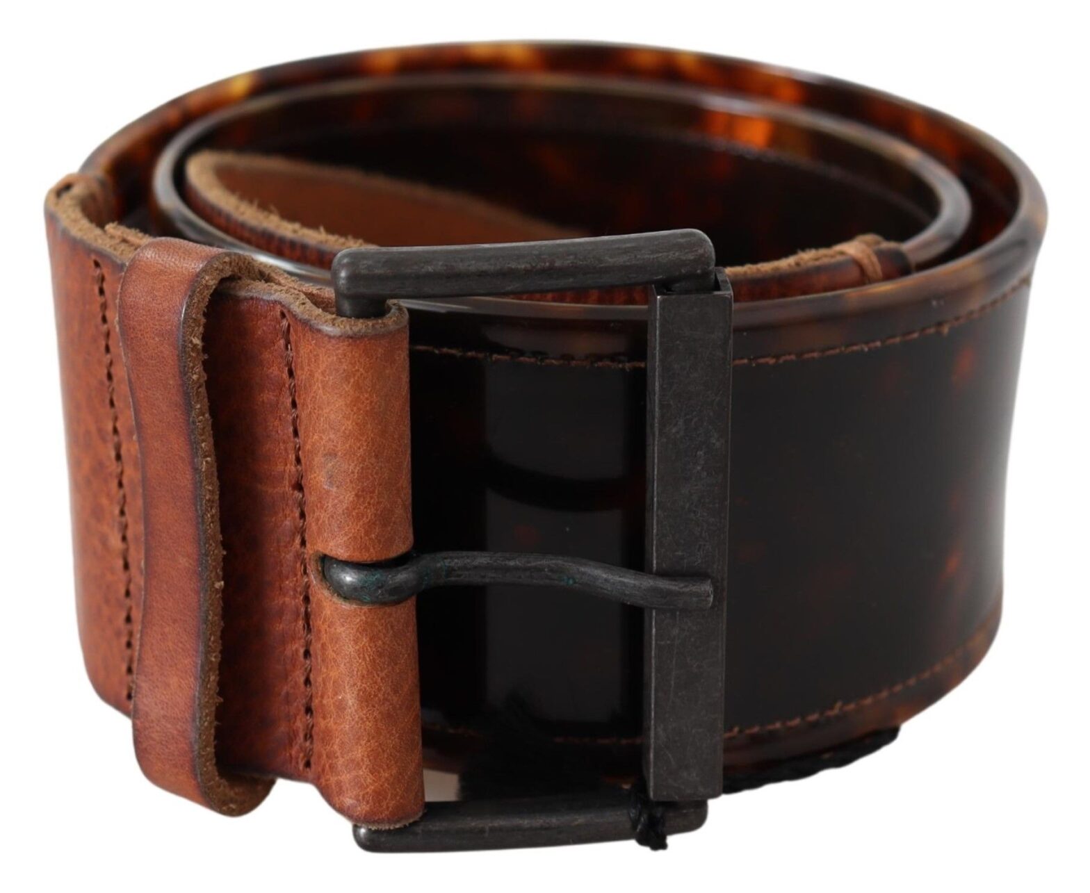 Ermanno Scervino - Dark Brown Leather Wide Buckle Belt