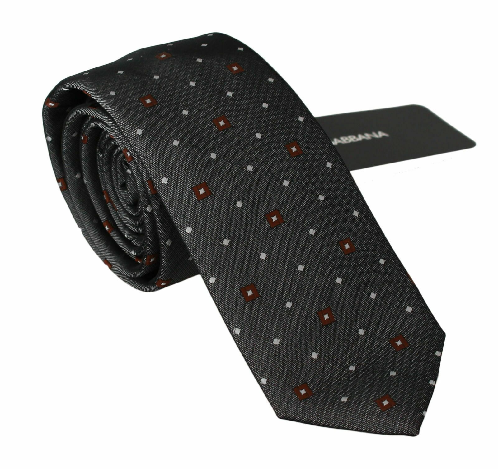 Dolce & Gabbana - Gray Patterned Classic Mens Slim Necktie