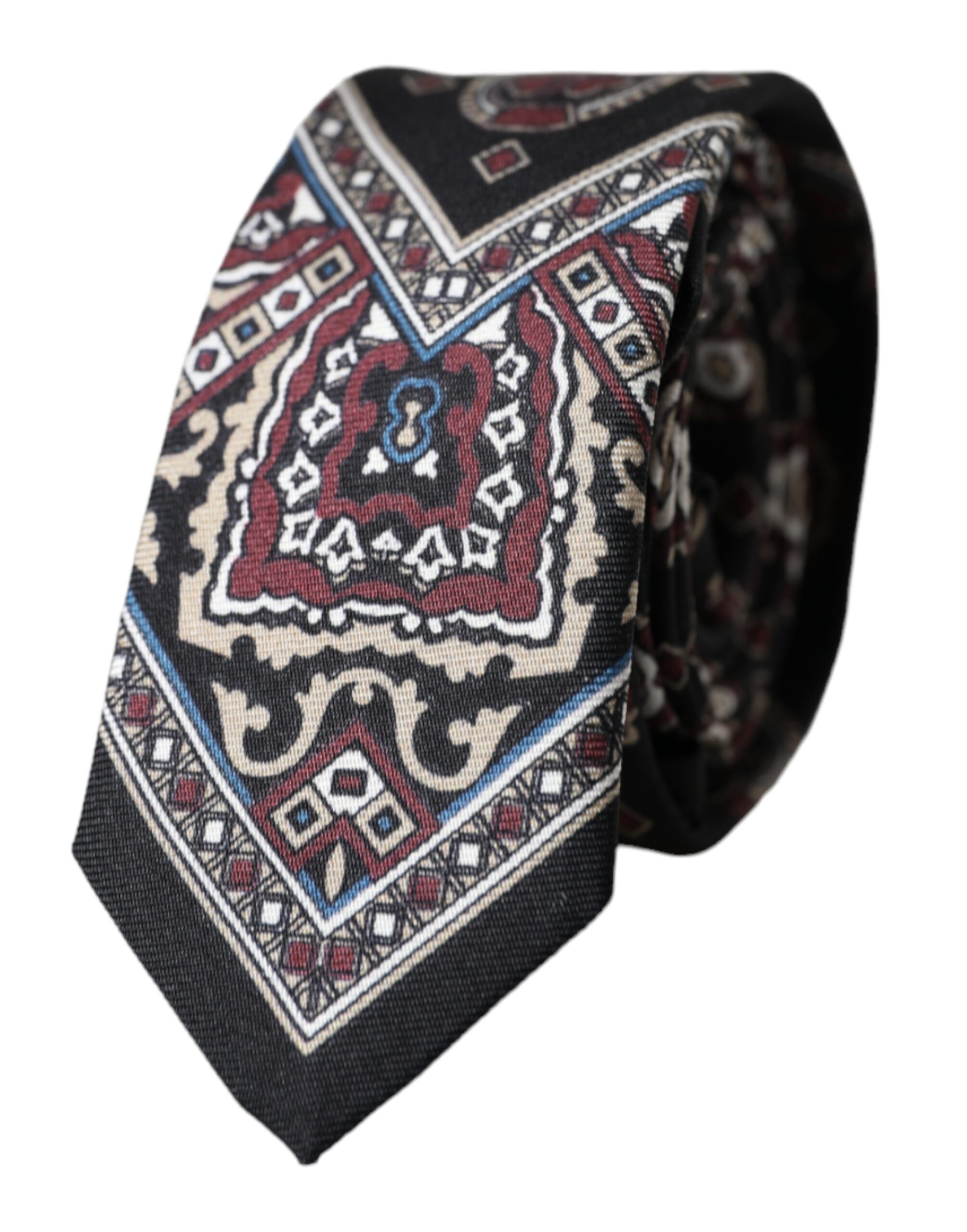 Dolce & Gabbana - Black Printed 100% Silk Adjustable Men Tie
