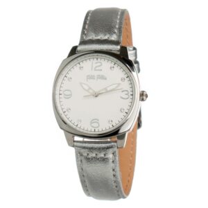 Gray Leather Dress Watch