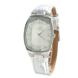 Silver Leather Dress Watch