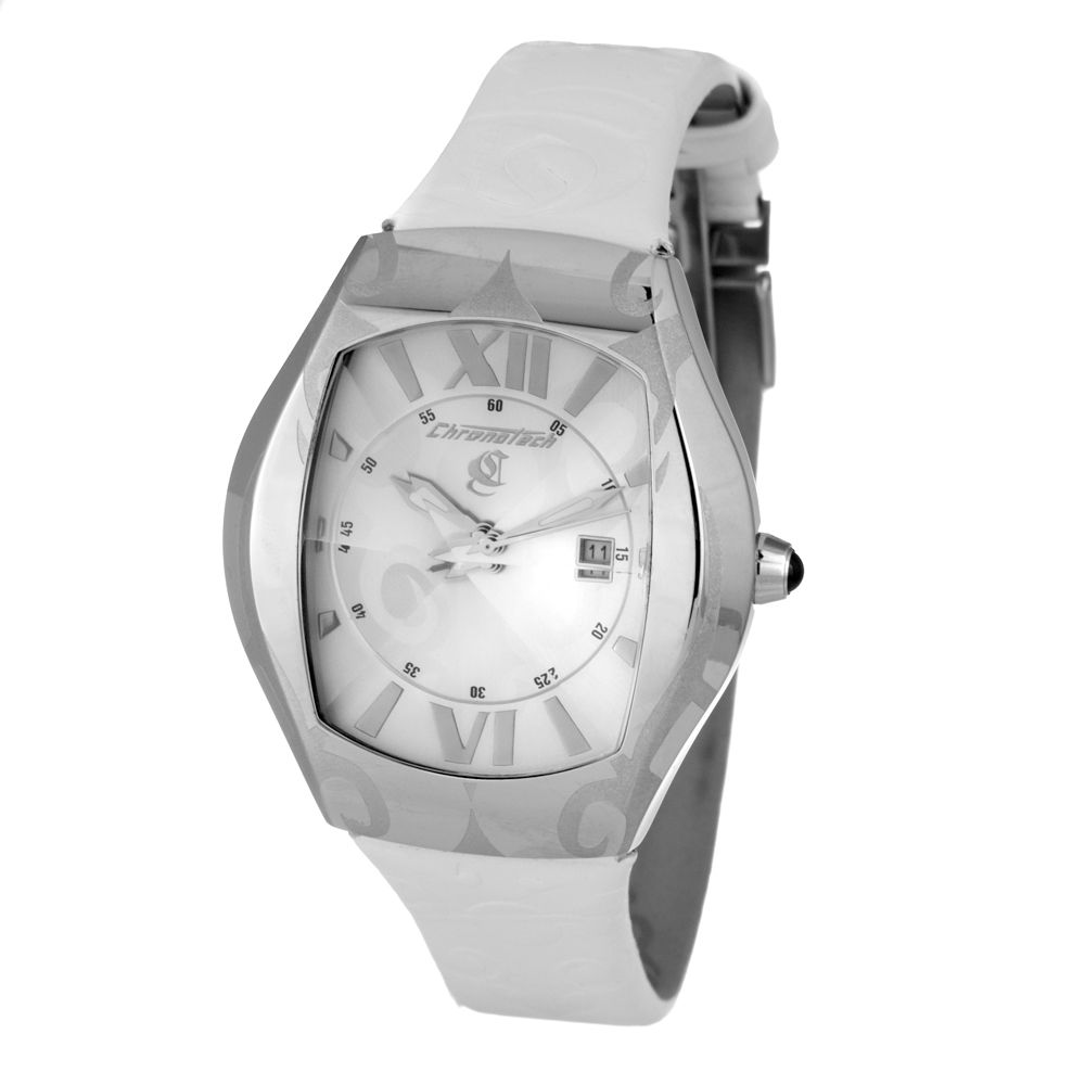 Chronotech - White Leather Dress Watch
